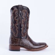 HandTooled Brown Print Western Boots