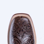 HandTooled Brown Print Western Boots