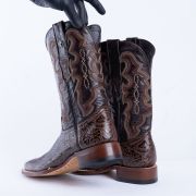 HandTooled Brown Print Western Boots