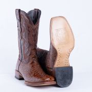 HandTooled Print Cognac Western Boots