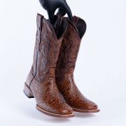 HandTooled Print Cognac Western Boots