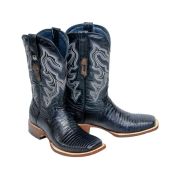 Lizard Black Print Western Boots