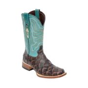 Monster Fish Print Matte Brown Western Boots