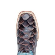 Monster Fish Print Matte Brown Western Boots