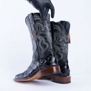 Monster Fish Black Print Western Boots