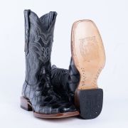 Monster Fish Black Print Western Boots