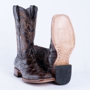 Monster Fish Brown Print Western Boots