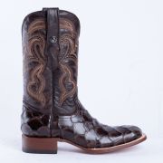Monster Fish Brown Print Western Boots