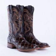 Monster Fish Brown Print Western Boots