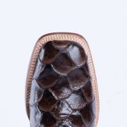 Monster Fish Brown Print Western Boots