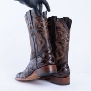Monster Fish Brown Print Western Boots