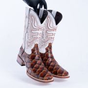 Monster Fish Cognac Matte Print Western Boots