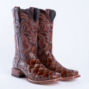 Monster Fish Cognac Print Western Boots