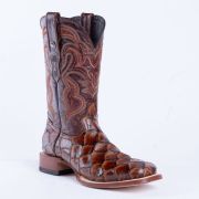 Monster Fish Cognac Print Western Boots