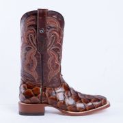 Monster Fish Cognac Print Western Boots
