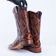 Monster Fish Cognac Print Western Boots