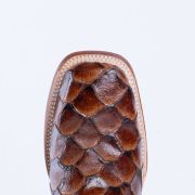 Monster Fish Cognac Print Western Boots