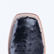 Ostrich Black Print Western Boots