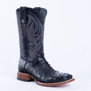 Ostrich Black Print Western Boots