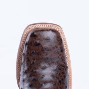 Ostrich Brown Print Western Boots