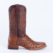 Ostrich Cognac Print Western Boots
