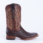 Ostrich Rustic Brown Print Western Boots