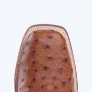 Ostrich Rustic Cognac Print Western Boots