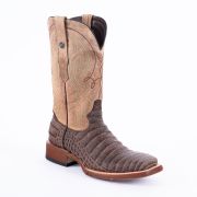 Print Caiman Belly MD Nicotine Cowboy Boots Rubber Sole