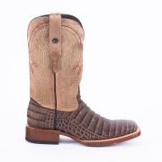 Print Caiman Belly MD Nicotine Cowboy Boots Rubber Sole