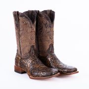 Print Hand Tooled Jungle Brown Cowboy Boots