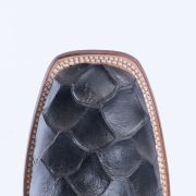 Print Monster Fish Gray & Black Cowboy Boots