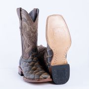 Print Monster Fish Orix & Black Cowboy Boots
