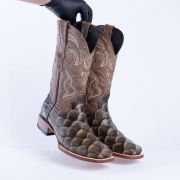 Print Monster Fish Orix & Black Cowboy Boots