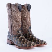 Print Monster Fish Orix & Black Cowboy Boots