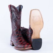 Print Monster Fish Red & Black Cowboy Boots