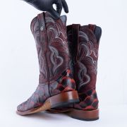 Print Monster Fish Red & Black Cowboy Boots