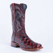Print Monster Fish Red & Black Cowboy Boots