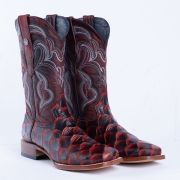 Print Monster Fish Red & Black Cowboy Boots