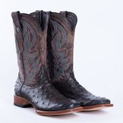 Print Ostrich Black & Brown Cowboy Boots