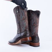 Print Ostrich Black & Brown Cowboy Boots