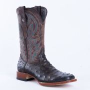 Print Ostrich Black & Brown Cowboy Boots