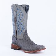 Print Ostrich Grey & Black Cowboy Boots