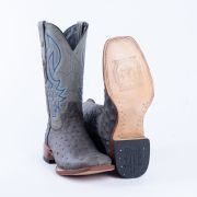 Print Ostrich Grey & Black Cowboy Boots