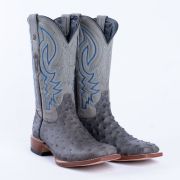 Print Ostrich Grey & Black Cowboy Boots
