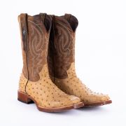 Print Ostrich MD Antique Cowboy Boots Rubber Sole
