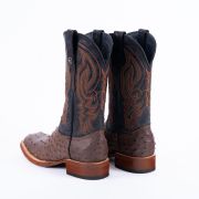 Print Ostrich MD Nicotine Cowboy Boots Rubber Sole