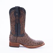 Print Ostrich MD Nicotine Cowboy Boots Rubber Sole