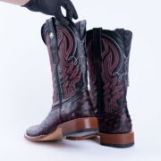 Print Ostrich Red & Black Cowboy Boots