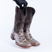 Rattle Snake Natural Print Western Boots