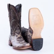 Rattle Snake Natural Print Western Boots